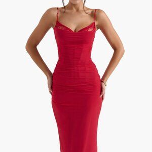 House of CB Nalini Mesh Corset Cocktail Dress Size L+ Bigger Cup
